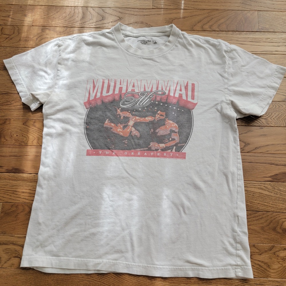 Abercrombie & Fitch Muhammad Ali The Greatest Graphic Tee Relaxed White Large